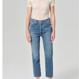 Agolde Riley High-Rise Straight Crop Jeans